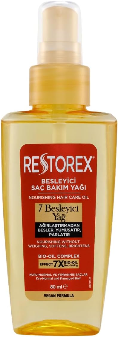 Restorex Besleyici Saç Bakım Yağı 80 Mililitre, 7 Besleyici Yağ
