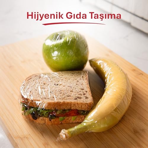 Streç Film 33 metre, Şeffaf Gıda Saklama Streci BPA İçermez, Koku Hapsi, Kapak Görevi Gören Pratik Kullanım, Taze Kahvaltılık, Yemek, Meyve ve Sebze Saklama için Kullan At Streç Film 33 mt
