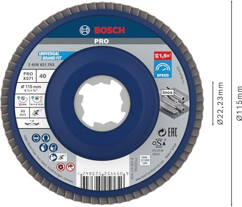 Professional Accessories 115 mm X-LOCK Yelpaze Taşlama Diski BfM Fibertragp