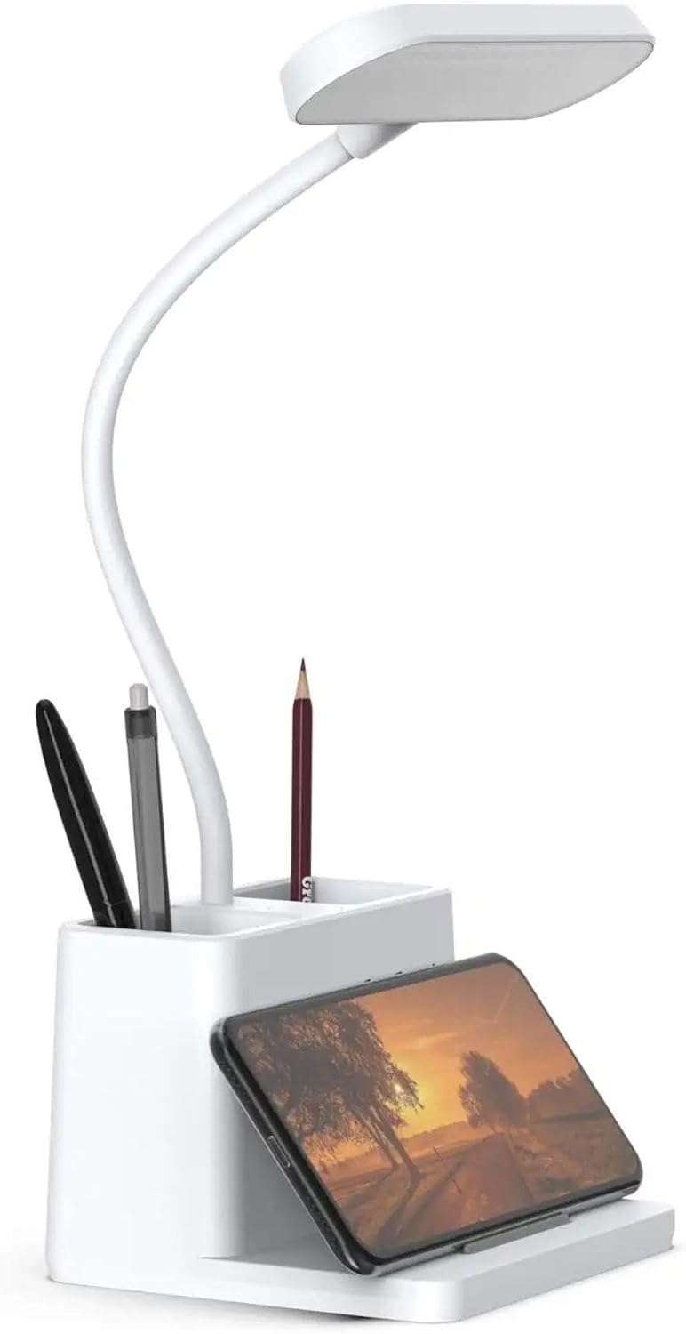 BUFFER® Kalemlikli USB Şarjlı Dokunmatik 3 Kademeli 360 Derece Dönebilen Özel Göz Korumalı led Lityum Masa Lambası