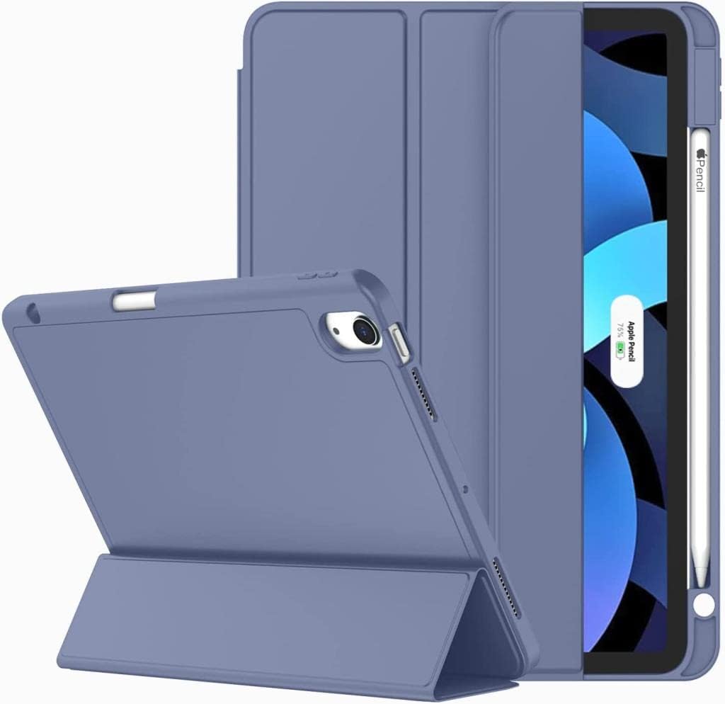 UnDePlus Xiaomi Redmi Pad SE 11inç Uyumlu ile uyumlu Kılıf Kalem Bölmeli Smart Case Lavendery Gray