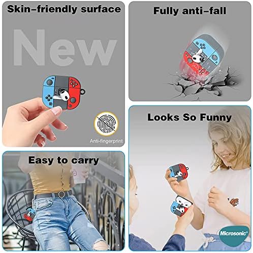FreeBuds Pro için Kılıf Cartoon Figürlü Silikon Crtn-Fgr-Ntnd [FreeBuds Pro ile Uyumlu Kılıf - Mavi - Kırmızı]
