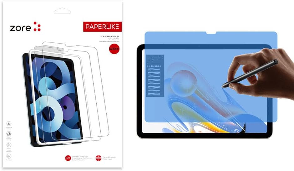 PSR Aksesuar Apple iPad Air 11 2025 M3 Zore Paper-Like Ekran Koruyucu – Kağıt Hissi, Yüksek Kaliteli HD Görüntü, Kaymaz Yüzey, Ultra İnce Tasarım
