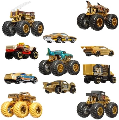 ® Trucks Bigfoot Trophy Şampiyonları Araba ve Kamyon Çoklu Arabalar, metal Bigfoot, 5-Alarm, Bone Shaker, Mega-Wrex, Tiger Shark ve 6 araba, JDW07