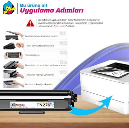 Brother Uyumlu DCP-L3560CDW Muadil Toner Set- Çipli/TN-279XL