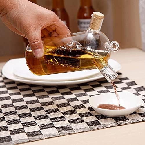 2'si 1 arada zeytinyağı sirke sebili, şeffaf cam sirke ve yağ şişeleri, çift dökme ağzı yağ dağıtıcı şişe mutfak pişirme kabı için