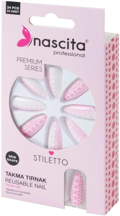 24'lü Stiletto Renkli Takma Tırnak - 186