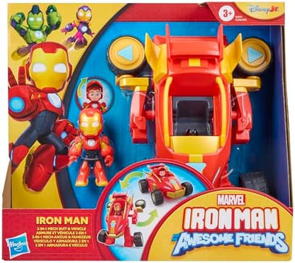 Iron Man ve Muhteşem Arkadaşları 2'si 1 Arada Mekanik Zırh ve Araç, Aksiyon Figürü ve Oyuncak Araç Seti