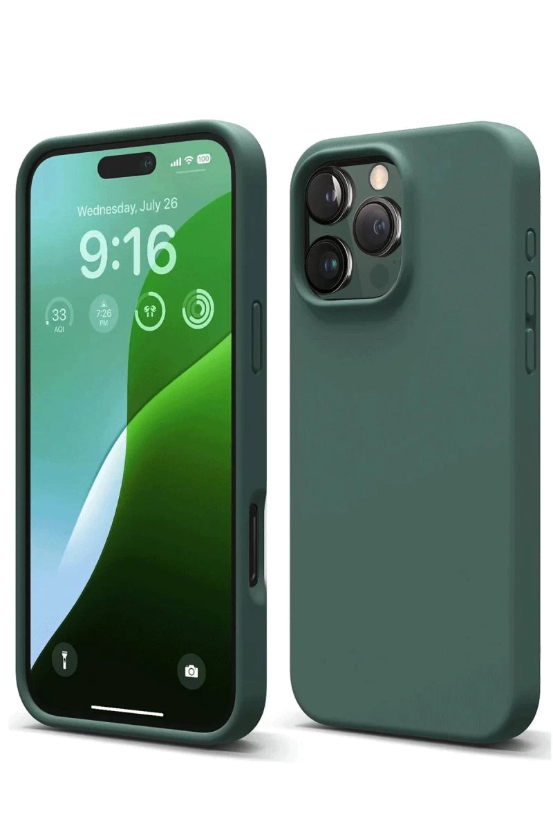 Apple iPhone 16 Pro Kılıf First Silikon - Koyu Yeşil