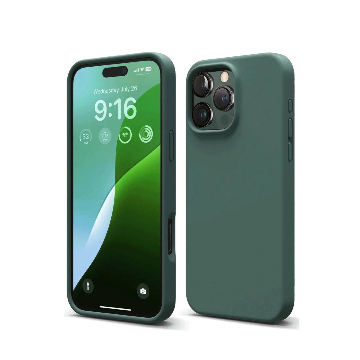 Apple iPhone 16 Pro Kılıf First Silikon - Koyu Yeşil