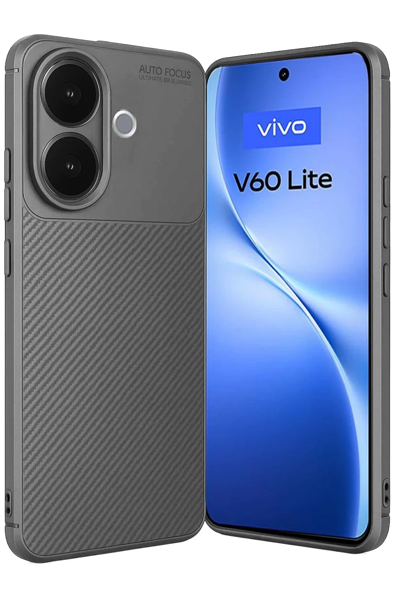 Vivo V60 Lite Auto Focus Karbon Kapak - Gri