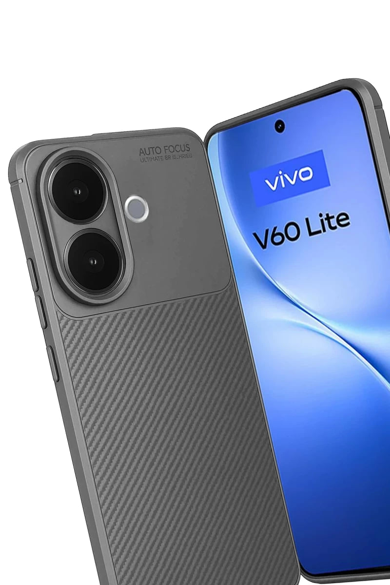 Vivo V60 Lite Auto Focus Karbon Kapak - Gri