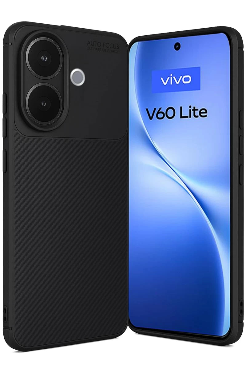 Vivo V60 Lite Auto Focus Karbon Kapak - Siyah