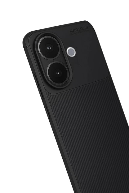 Vivo V60 Lite Auto Focus Karbon Kapak - Siyah