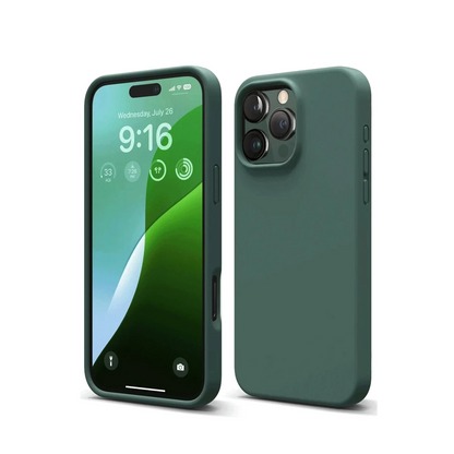 Apple iPhone 16 Pro Kılıf Nano içi Kadife Silikon - Koyu Yeşil