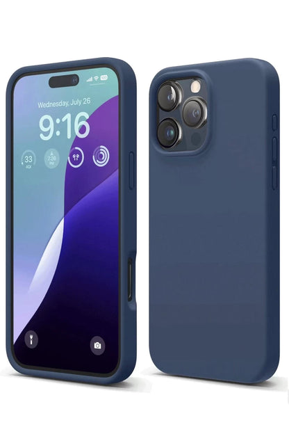 Apple iPhone 16 Pro Max Kılıf Nano içi Kadife Silikon - Lacivert