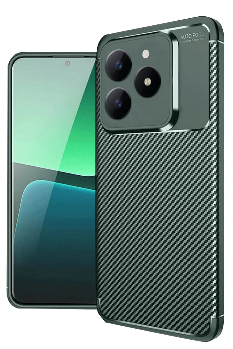Realme C61 Kılıf Auto Focus Karbon Kapak - Koyu Yeşil