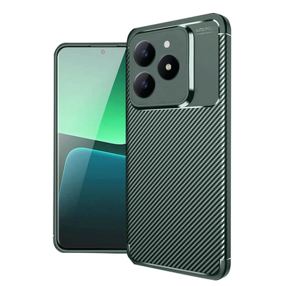 Realme C61 Kılıf Auto Focus Karbon Kapak - Koyu Yeşil