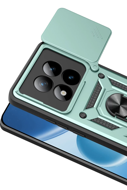 Xiaomi Redmi Note 15 Pro 5G Pars Lens Yüzüklü Silikon - Yeşil