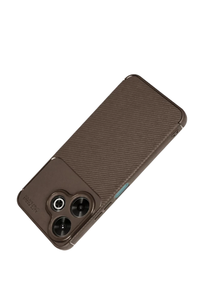 Xiaomi Redmi 13 4G Kılıf Auto Focus Karbon Kapak - Kahverengi