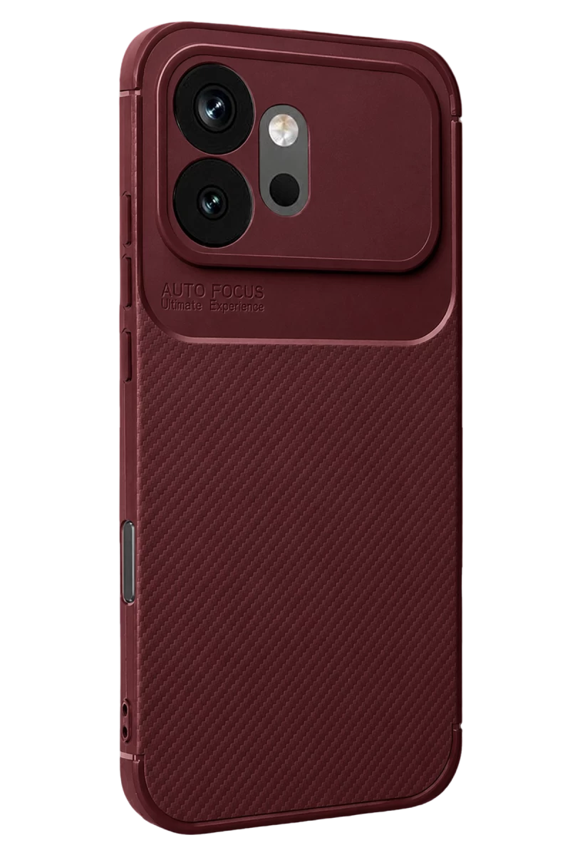 Huawei Honor 600 Auto Focus Karbon Kapak - Bordo