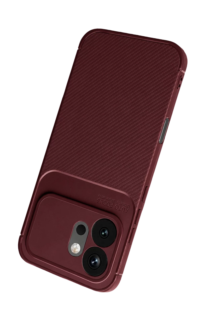 Huawei Honor 600 Auto Focus Karbon Kapak - Bordo