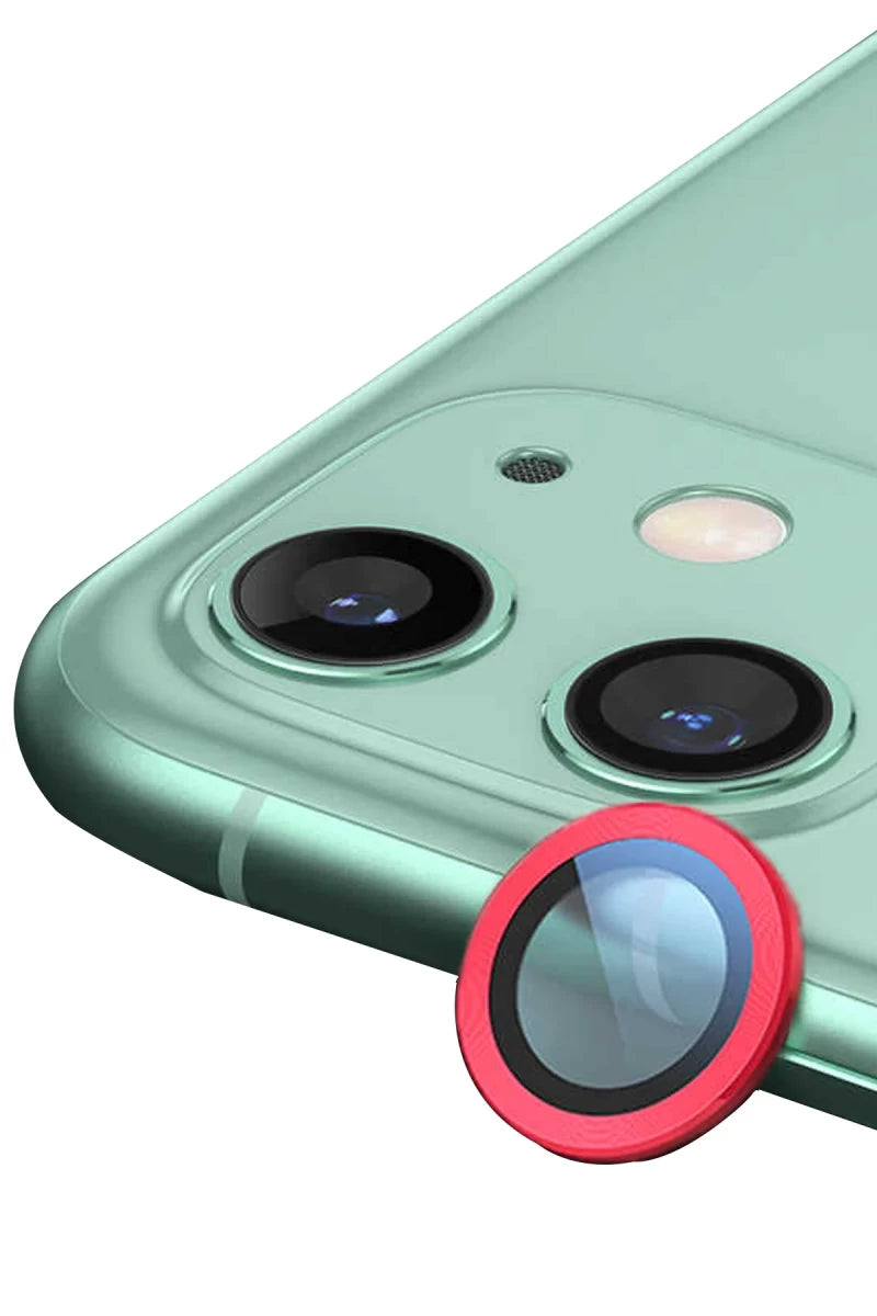 Apple iPhone 12 Mini Raze Metal Kamera Lens - Kırmızı