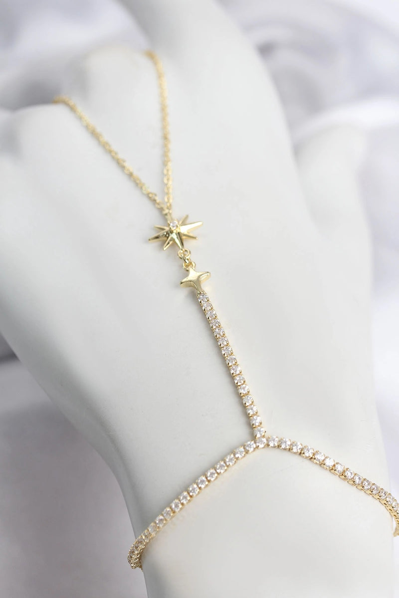 Gold Renk Pirinç Zirkon Taşlı Kutup Yıldızı Model Şahmeran