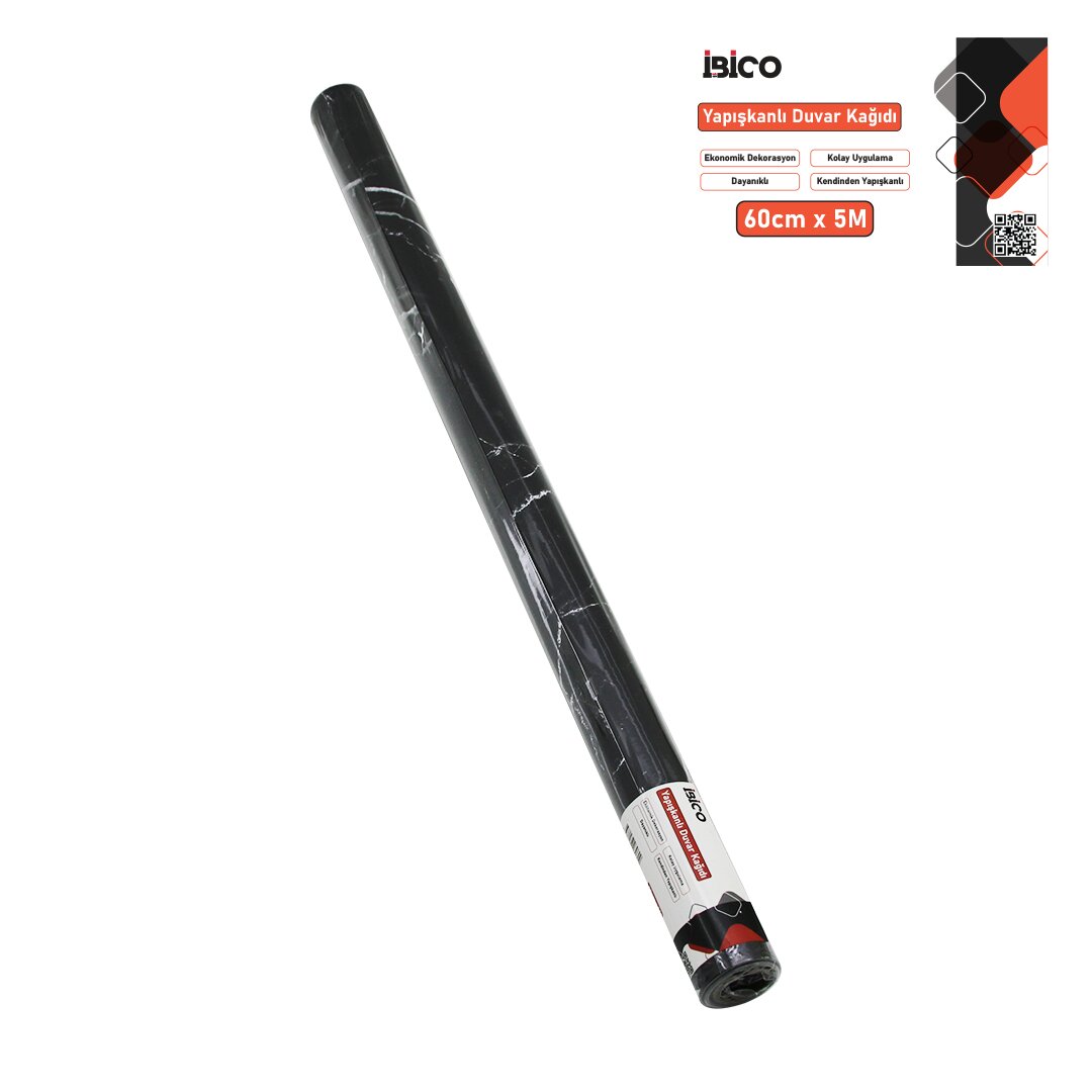 5MT X 60CM SİYAH MERMER DESENLİ TEZGAH ÜSTÜ FOLYO STİCKER - DUVAR KAĞIT KENDİNDEN YAPIŞKANLI - EKO DEKORASYON - DAYANIKLI (5643)