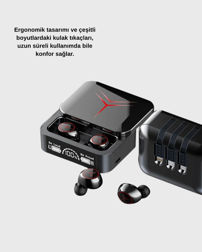 Bluetooth Powerbank Kulaklık – Kablosuz, Uzun Pil Ömrü, Dokunmatik ve Yüksek Ses Kalitesi