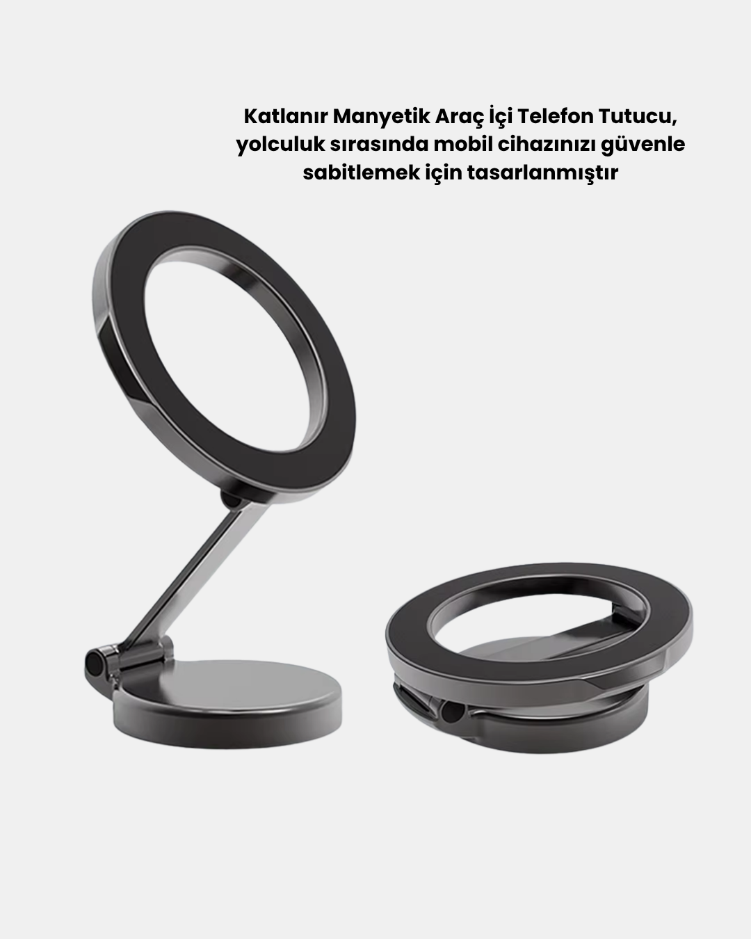 Manyetik Katlanabilir Araç Telefon Tutucu – MagSafe Uyumlu, 360° Ayarlanabilir, Güçlü Mıknatıs