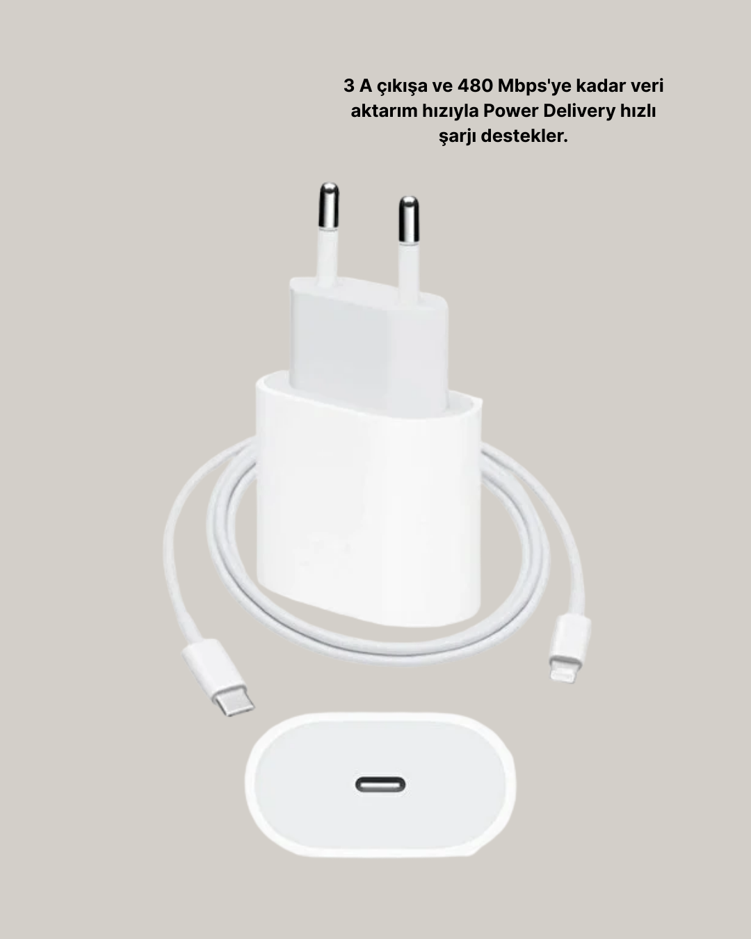 Yeni Nesil 20W USB-C Hızlı Şarj Cihazı iOS Tam Uyumlu
