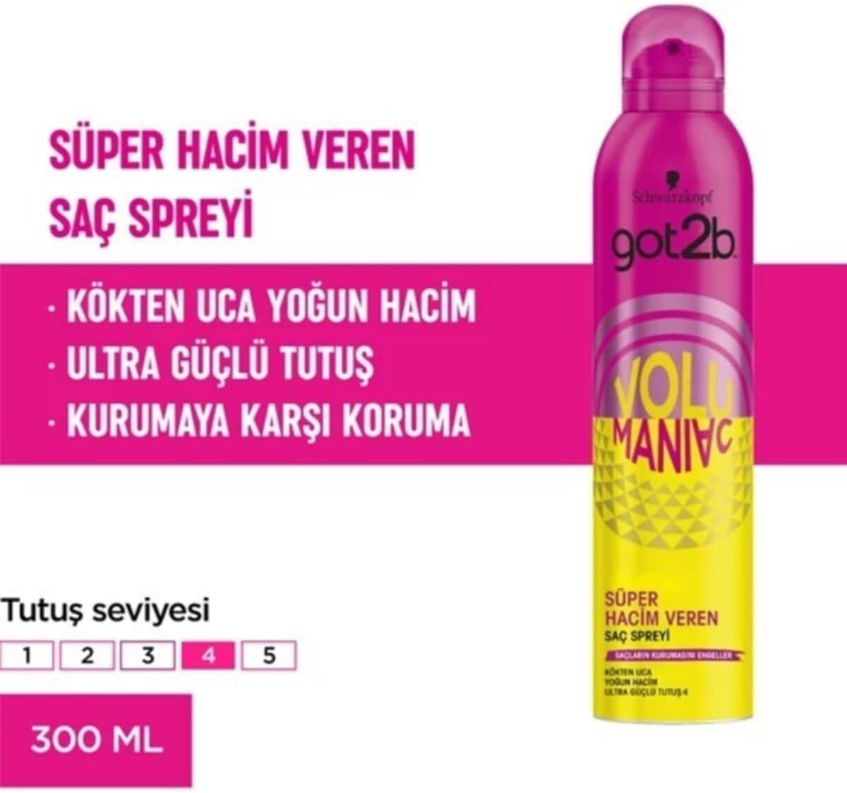 Got2B Volumaniac Sprey, 300 ml, Saç Hacim ve Tutuş