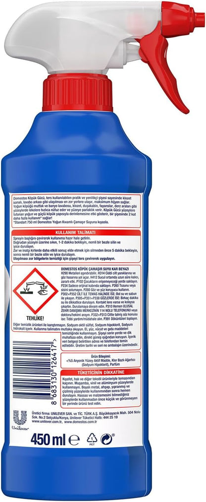Domestos Köpük Gücü Köpük Çamaşır Suyu Kar Beyazı 450 ml