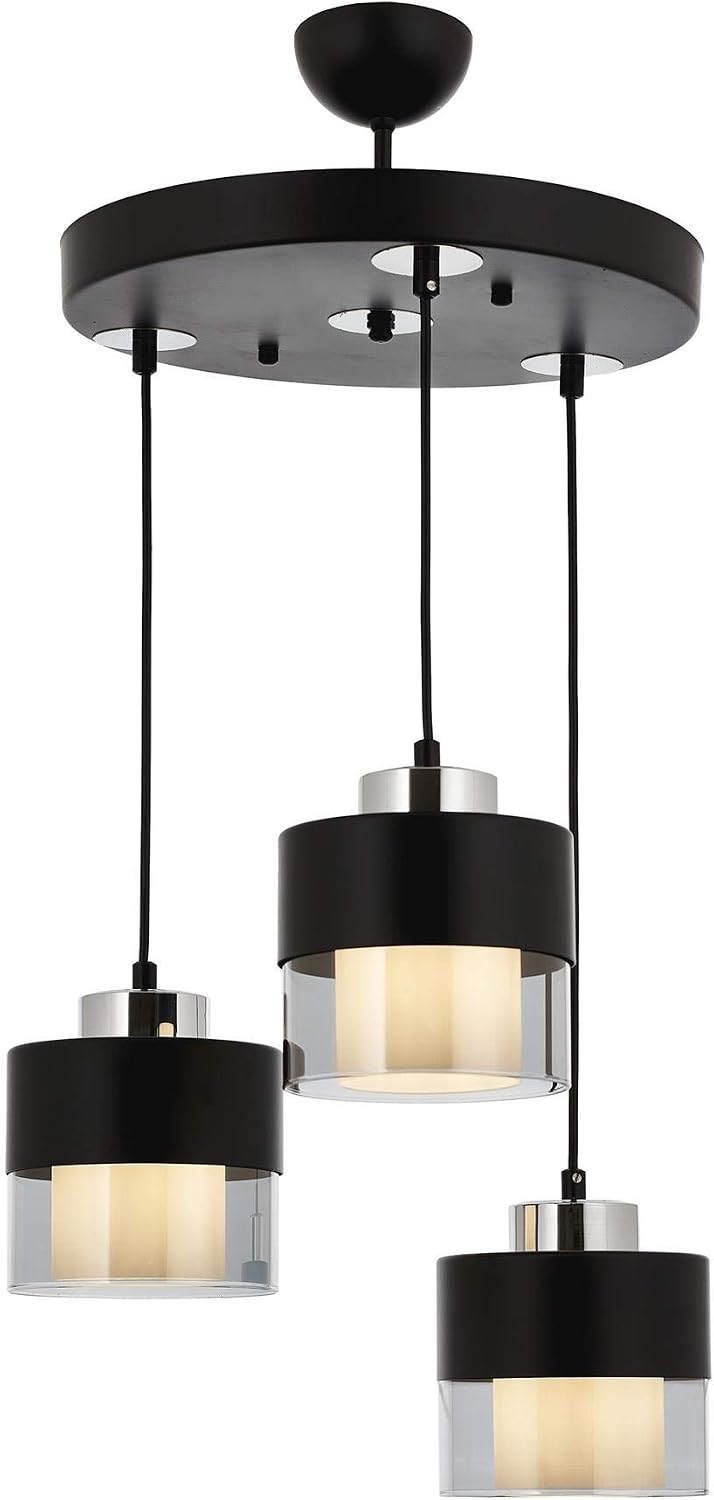 Avonni AV-60193-3T-BSY Siyah Boyalı Modern Avize E27 Metal Cam 40cm