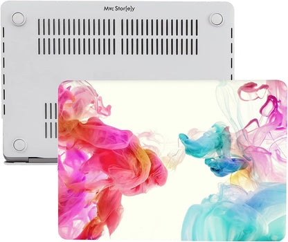 MacBook Air 13 İnç Kılıf A2337 M1 A2179 A1932 Uyumlu Mat Sert Kapak UV Baskılı Modern Desenli Koruyucu Hard Case İnce Hafif Laptop Kılıfı Pembe