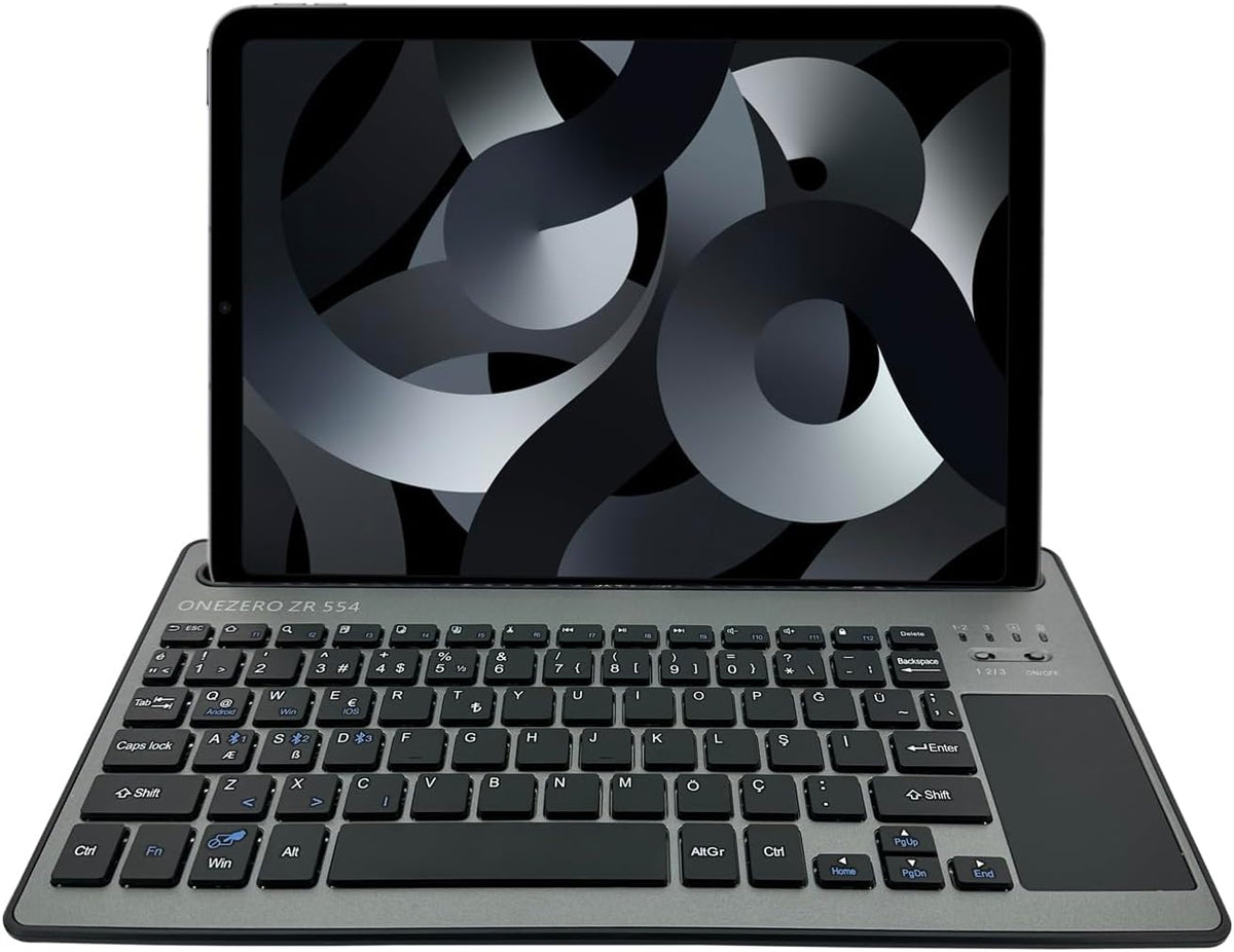 Onezero Bluetooth Klavye Touch Pad'li Kablosuz Taşınabilir Klavye 10 Metreye Kadar Çalışma Aralığı 291 x 154 x16 mm ZR554