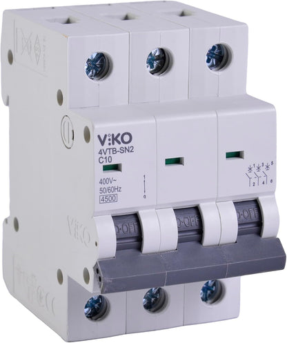 4VTB-3C10 Otomatik Sigorta 4,5kA C Tipi 3 Kutup 10A