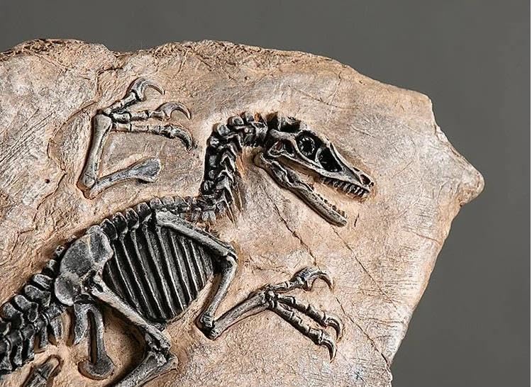SUME Vintage Dinozor Fosil Reçine Heykeli Retro Tarzda Minyatür Kapalı Alan Dekorasyonu ve Koleksiyon Parçası Eşsiz Hediyelik ve Hatıra Objeleri