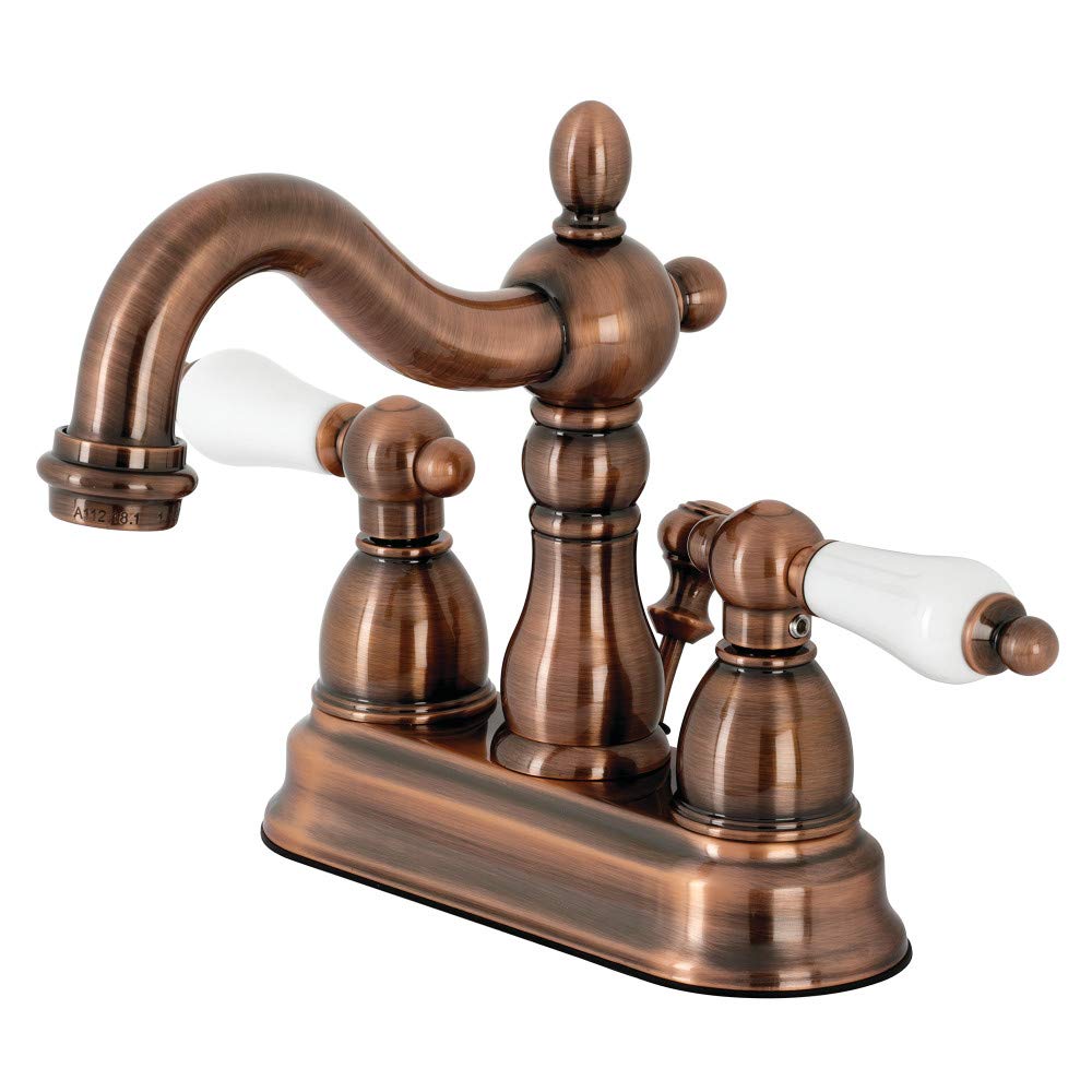 Kingston Brass KB160PLAC Heritage 4 "Centerset Banyo Bataryası, Antik Bakır