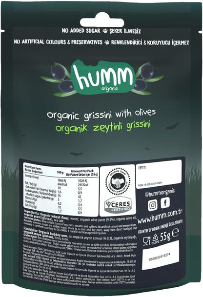 Humm Organic Zeytinli Grissini 55 gr