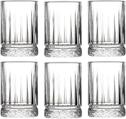 6 Adet Cam Tekila Bardağı - 60 ML Desenli, Çok Amaçlı Kahve Yanı, Su ve Meşrubat İçin Tekila Shot Bardağı