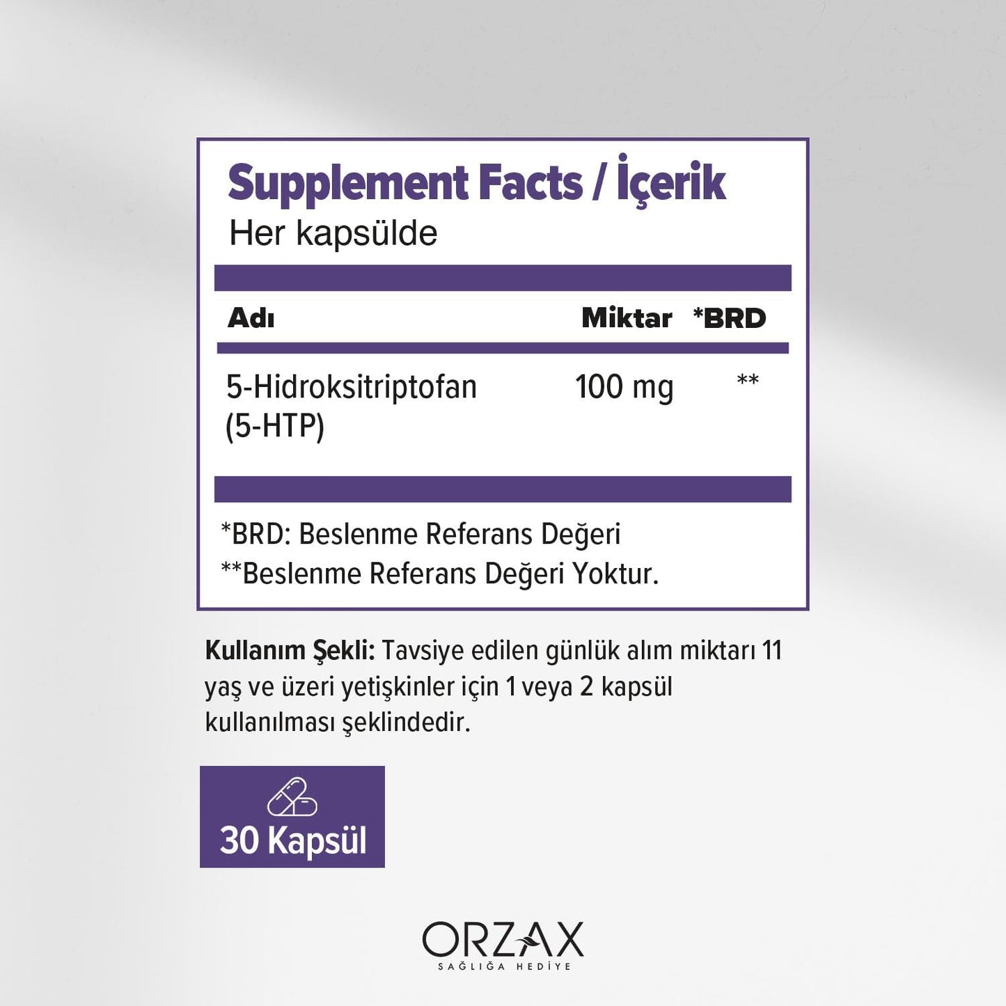 Orzax Ocean 5-Htp 100 Mg 30 Kapsül
