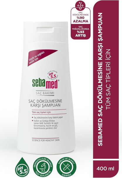 Saç Dökülmesine Karşı Güçlendirici Etkili Kafein ve Biloba İçerikli Şampuan 400 ml