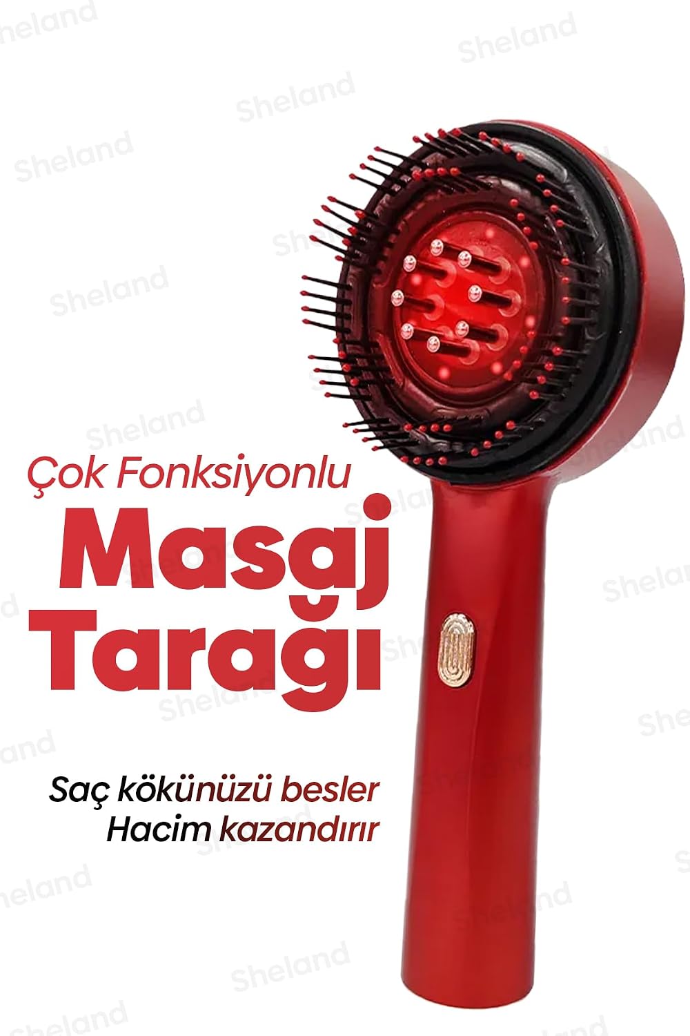 Saatistan Saç Güçlendirici Masaj Tarak, Serum Hazneli, Kırmızı Işık Teknolojisi, Dökülmeye Karşı Bakım
