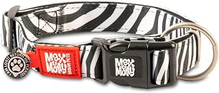 Max & Molly Urban Pets Original Serisi Akıllı Künyeli Köpek Boyun Tasması (L, Zebra)