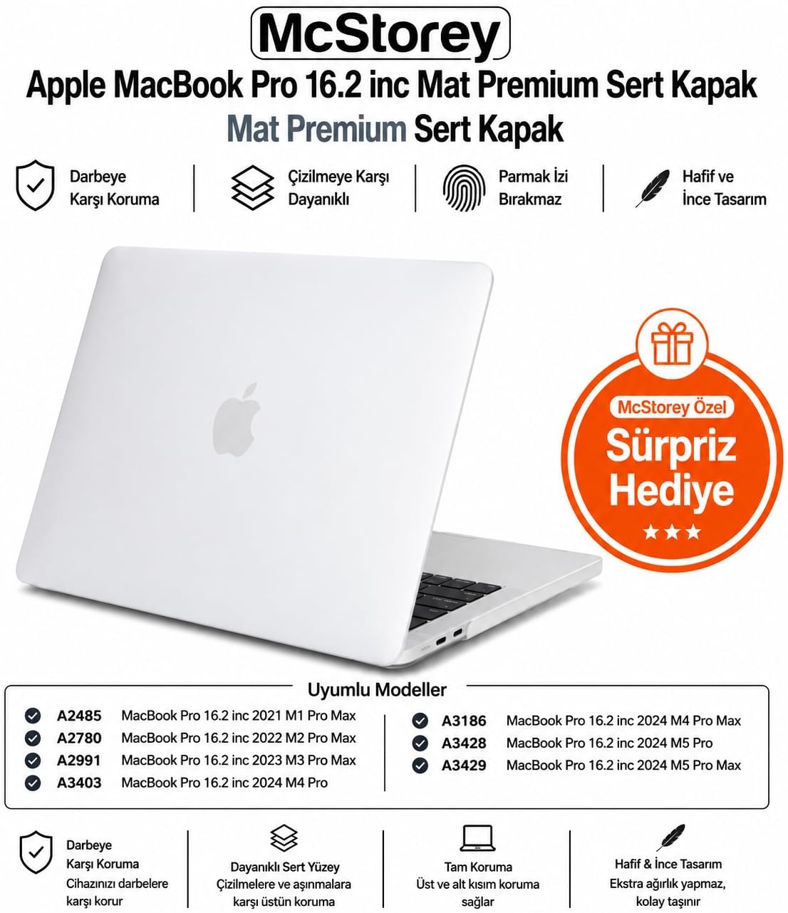 MacBook Pro 16.2 İnç Kılıf A2485 A2780 A2991 A3403 A3186 A3428 A3429 Uyumlu Mat TPU Şeffaf Kılıf Parmak İzi Bırakmayan İnce Hafif Koruyucu Kapak Şeffaf