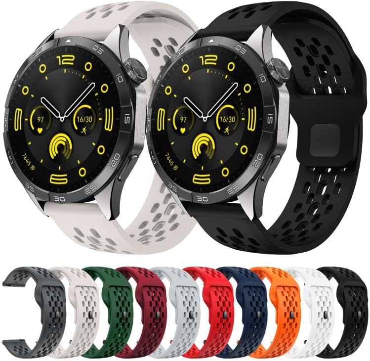 ile Uyumlu Air Loop 22mm Kordon GT6/GT6 Pro/GT5/GT5 Pro/GT4/GT3/GT3 Pro/GT2/GT2 Pro 46mm için Pin-and-Tuck Toka GT6 Pro Kordon Yumuşak Doku Nefes Alabilen Delikli GT6 Kordonu
