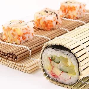 Yuandong Bambu Sushi Sarma Hasırı 24x24 cm | Doğal Bambu Sushi Mat | Sushi Maker için Rulo Sarma Matı | Evde Sushi Yapımı İçin Pratik Mutfak Aleti