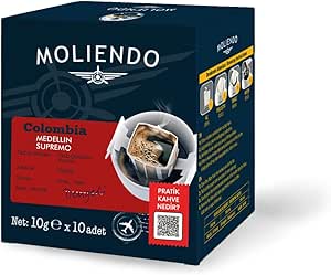 Moliendo Finest Coffee Colombia Medellin Supremo Pratik Filtre Kahve 10x10 g